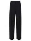 Elisabetta Franchi High Waist Black Trousers With Front Pleating And Dart Details In Black