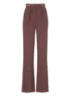 Elisabetta Franchi High Waist Wide Leg Trousers With Pockets In Burgundy
