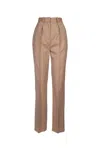 Elisabetta Franchi Trousers Featuring Back Pockets And Belt Loops In Camel
