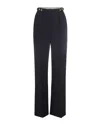 Elisabetta Franchi High Waist Pleated Wide Leg Trousers In Blue