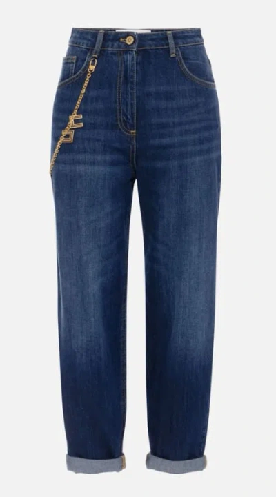 Elisabetta Franchi Pantalone Mod.jeans In Blue
