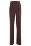 Elisabetta Franchi Bordeaux Wide-leg Trousers With Tailored Front Pleats In Multi