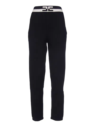Elisabetta Franchi Viscose Pants In Black-butter