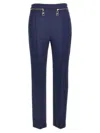 Elisabetta Franchi Straight-leg Crepe Trousers In Navy