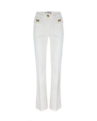 Elisabetta Franchi Pantaloni In Cotone Con Fiocchi Gioiello In 360