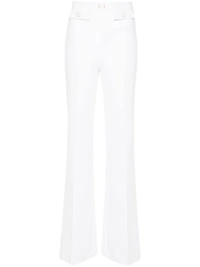 Elisabetta Franchi Cream White Flared Trousers