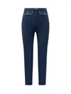 Elisabetta Franchi Trousers Blue And Green In Blue