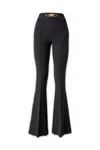 Elisabetta Franchi Flared High-waisted Trousers With Front Seam Detail In 110