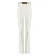Elisabetta Franchi Ivory Trousers With Belt In Beige