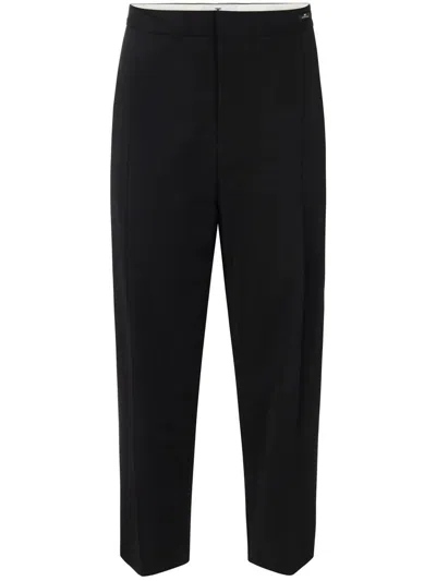 Elisabetta Franchi Wool Pleated Casual Pants In Black