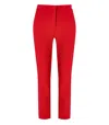 Elisabetta Franchi Slits Cropped Crepe Trousers In Red