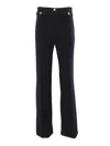 Elisabetta Franchi Logo-plaque Flared Trousers In Black
