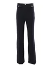 Elisabetta Franchi Logo-plaque Flared Trousers In Black