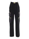 Elisabetta Franchi High-waisted Black Trousers With Cargo Pockets In Black