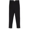 Elisabetta Franchi Straight Cropped High Waist Trousers In Black