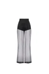 Elisabetta Franchi Silk Trousers In Black