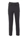 Elisabetta Franchi Double Crepe Trousers In Black