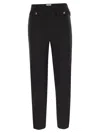 Elisabetta Franchi Double Crepe Trousers In Black