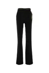 Elisabetta Franchi Lightweight Crepe Trousers With Jewel Chain In Black