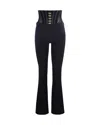 Elisabetta Franchi Corset-detail High-waisted Trousers In Black