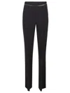 Elisabetta Franchi Lightweight Crepe Trousers With Jewel Chain In Black