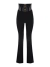 Elisabetta Franchi Corset-detail High-waisted Trousers In Black