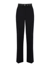 Elisabetta Franchi Trousers Straight Leg Pockets Belt Loops In Black