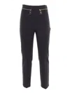 Elisabetta Franchi Straight Crepe Trousers With Zip In Black
