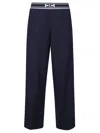 Elisabetta Franchi Blu Tricot Trousers In Blue