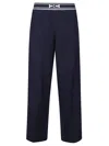 Elisabetta Franchi Oltremare Trouser With Bands In Blue