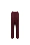 Elisabetta Franchi Stripe-detailing Straight-leg Trousers In Bordeaux