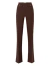 Elisabetta Franchi Flared Leg Trousers Gold-tone Buttons In Brown