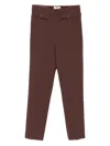 Elisabetta Franchi Cropped Trousers With Belt Loops And Buttoned Pockets In Brown