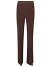 Elisabetta Franchi Tailored Straight Leg Trousers With Minimalist Design In Burgundy