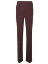 Elisabetta Franchi Tailored Straight Leg Trousers With Minimalist Design In Burgundy