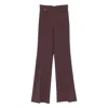 Elisabetta Franchi Burgundy Double Crepe Trousers In Brown