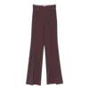 Elisabetta Franchi Flared Leg Trousers Gold-tone Buttons In Burgundy