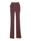 Elisabetta Franchi Tailored Straight Leg Trousers With Minimalist Design In Burgundy