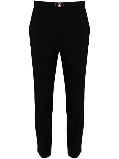 Elisabetta Franchi Horsebit Cropped Trousers In Nero