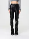 Elisabetta Franchi High Waisted Flared Trousers With Crocodile Effect In Black