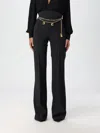 Elisabetta Franchi Logo Charms Belted Pants Black In Schwarz