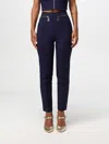 Elisabetta Franchi Straight-leg Crepe Trousers In Blau