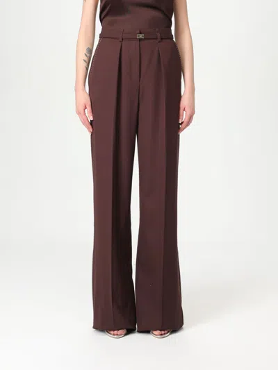 ELISABETTA FRANCHI PANTS ELISABETTA FRANCHI WOMAN COLOR BROWN,G85709032