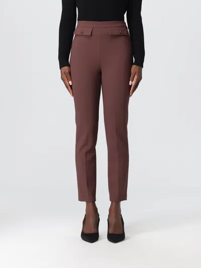 ELISABETTA FRANCHI PANTS ELISABETTA FRANCHI WOMAN COLOR BROWN,H26516032
