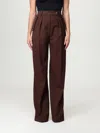 Elisabetta Franchi Tailored Brown Trousers With High Waist And Decorative Pockets In Brown