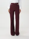Elisabetta Franchi "daily" High Waist Slim Leg Trousers In Burgunderrot