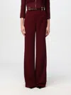 Elisabetta Franchi Belted Palazzo Pants In Burgunderrot