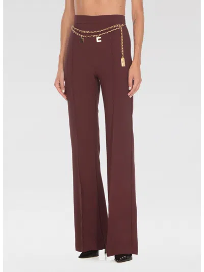 Elisabetta Franchi Pants  Woman Color Burgundy In Burgunderrot