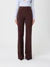 Elisabetta Franchi Double Crepe Palazzo Trousers In Brown