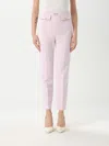 Elisabetta Franchi Pantalone In Crepe Trousers In Quartz